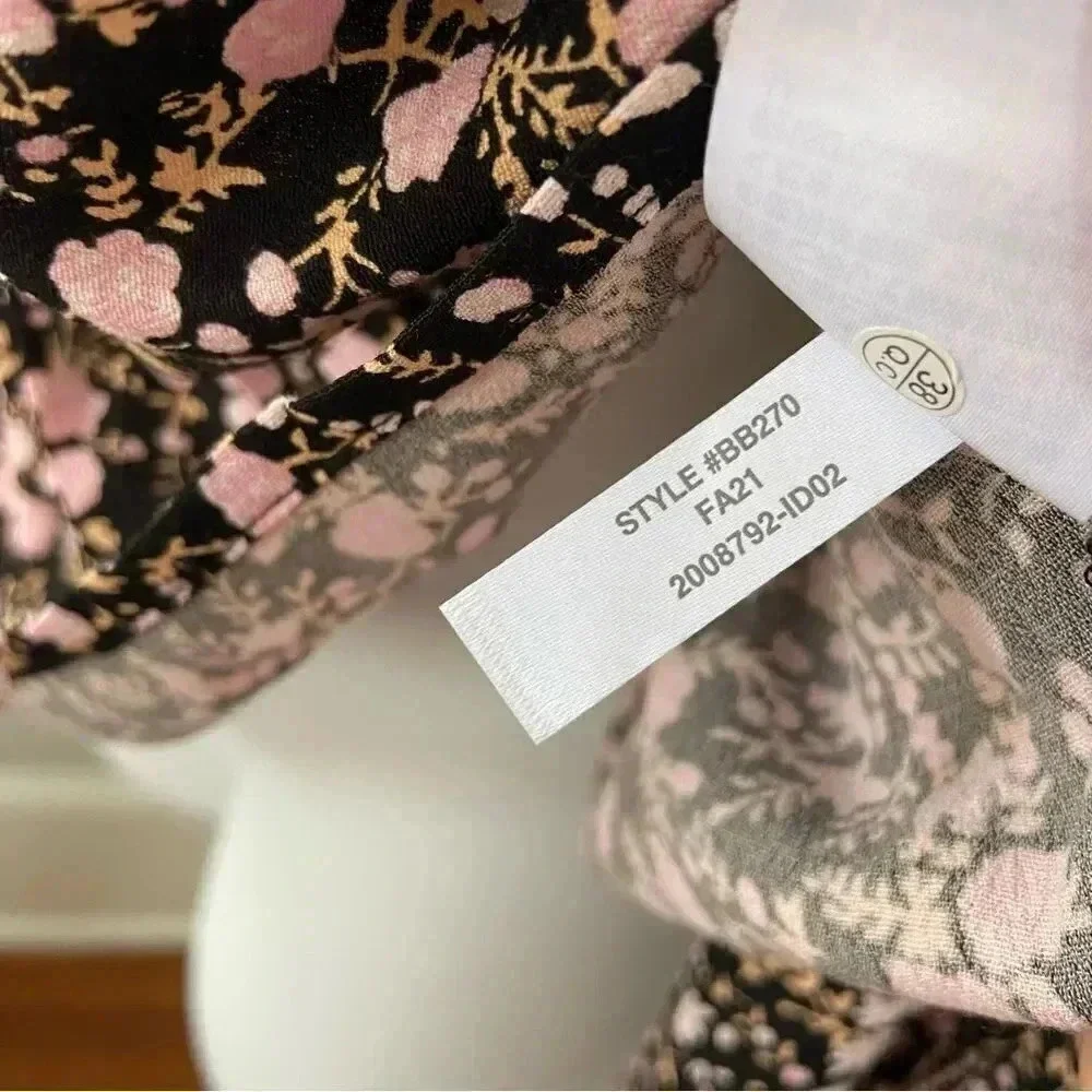 J.Crew Puff-sleeve drapey crepe top in fall garden floral size Small